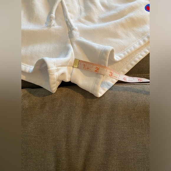 Champion White Cotton Drawstring Reverse Weave Shorts Size Small - Picture 10 of 10